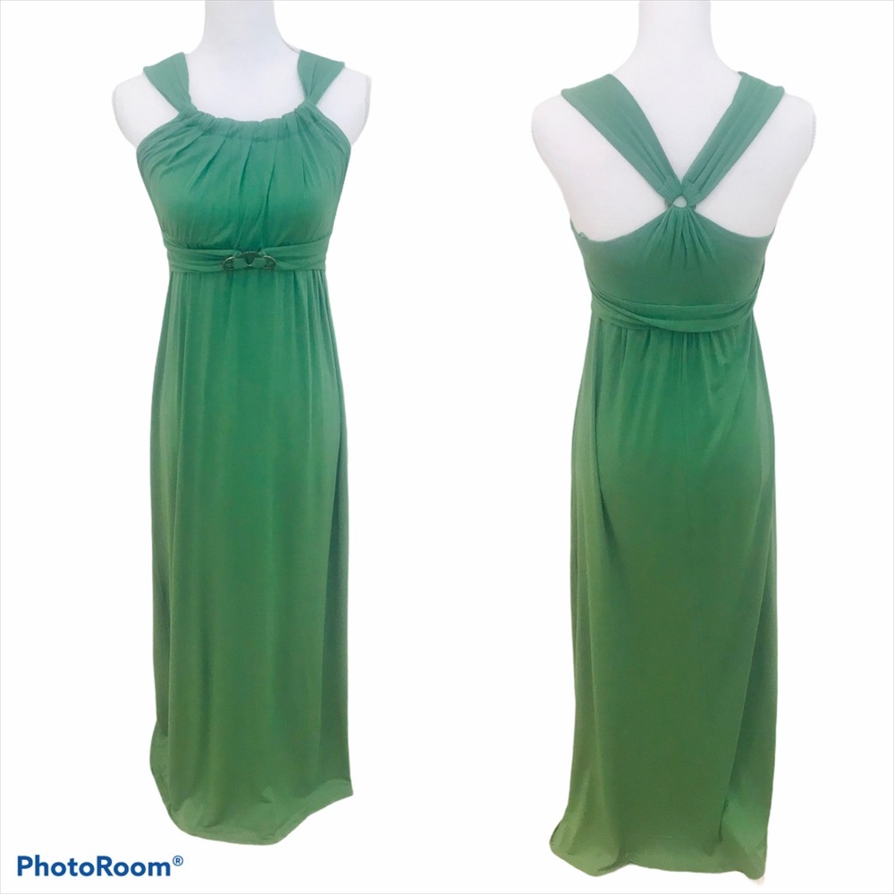 Max studio green maxi dress gunmetal rings